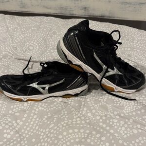 Black and Silver Athletic Shoes